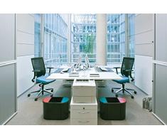 Helit H6103596 Trio-System-Papierkorb, oval, umlaufender Griffrand, schwarz/rot/grün