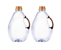 Hemoton 2 Stücke Essig Öl Karaffe 1.8L Olivenöl Spender Glas Ölspender Ölflasche Essigspender Ölbehälter Glasflasche für Grillen BBQ Backen Salat Braten Soja-Sauce