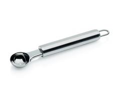 Kugelausstecher aus Edelstahl - mit Aufhängeöse / Länge: 17 cm, Ø 3 cm