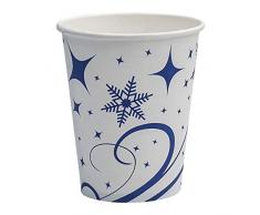 1-PACK Heißgetränkebecher Pappbecher Winterdesign Schneeflocken 200 ml, 50 Stück