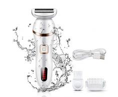 Damenrasierer Elektrorasierer für Damen, wiederaufladbarer Nass und Trockenrasierer mit LED Anzeige, Körperhaarentfernung für den Achselbereich, schmerzfreier persönlicher Haarrasierer