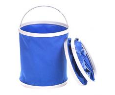 Suszian Zusammenklappbarer tragbarer Eimer Wasser Mehrzweck, zusammenklappbarer Wascheimer Faltbarer Camping-Angeleimer Multifunktionaler Autowäsche-Eimer, Fit in Camping, Outdoor-Sport, Autowaschen