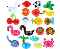 FEIDIAO 19er Aufblasbare Getränkehalter Luftmatratze Schwimmring Schwimmreif für Pool, Wasser, Cocktailhalter, Bierhalter, Becher, Dosenhalter, Becherhalter Bier
