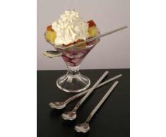 Eislöffel SET, 4 Stück Eis Löffel, Dessertlöffel lang, Edelstahl, 22cm (LHS)