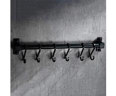 Agaidu Schwarzer Küchenhaken Free Punching / Perforierbar American Wall Hanging Küchenregal Space Aluminium Küchenbedarf Lagerregal Rack ( Size : 40cm )