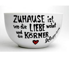 Müslischale, personalisiertes Geschenk für den Mann oder die Frau, Porzellan- Müslischüssel, die Geschenkidee, handbeschriftete Schale