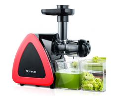 Homever Slow Juicer Entsafter, Entsafter Obst und Gemüse, Saftauffangbehälter und Reinigungsbürste, Kauen entsafter mit Ruhiger Motor und Umkehrfunktion, BPA-frei
