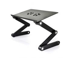 FHDD Computertische, 360 ° Verstellbar Laptopständer, Faltbares Aluminium Laptop Schreibtisch für Bett, Sofa und Couch Lap Tray,Schwarz