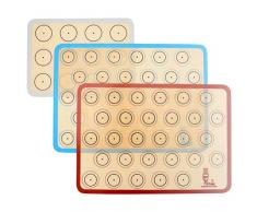 Backmatte aus Silikon für Macaron Keks - 3-Stück Set, Antihafte Matte für Makronen/Kuchen/Brot, 42x29,5 cm, 29, 2cm×21,6 cm, aus Super Kitchen