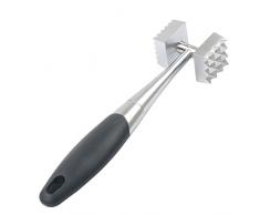 BoodTag Fleischhammer Küchenhelfer Fleischklopfer Zwei Seiten Metall Steakhammer Schnitzelklopfer Fleischplattierer Schlegel Spülmaschinenfest (a)