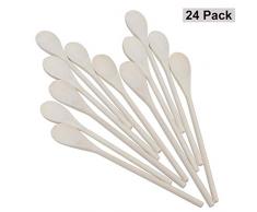 Küche Kochlöffel Holz (24 Stück) - 30,5x4cm Unlackierte Große Holz Kochlöffel, Küchenhelfer, Küchenutensilien, Löffel zum Mischen, Backen, Rühren, Servieren Mehrzweck Holzlöffel