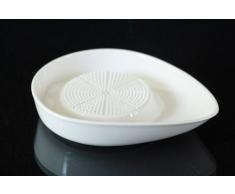 Obstreibe Gemüsereibe aus Porzellen weiss Keramik Apfelreibe Reibe Baby