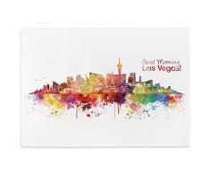 Wandkings Glasschneidebrett Skyline Las Vegas - Stadt wählbar - Glasschneideplatte, Schneidebrett aus Glas, Frühstücksbrettchen