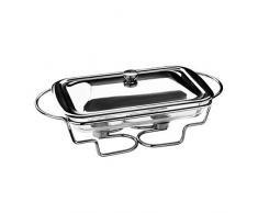 Premier Housewares Speisenwärmer mit Glasschale, 2,2 l - Edelstahl