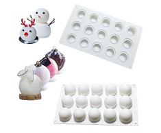 DUBENS Silikonform mit 15 Ball Eiswürfelform, runde Kugel Silikon Backform/Muffinform für Muffins, Kuchen, Pudding, Eiswürfel, Schokolade, handgefertigte Seife