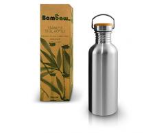 Bambaw Trinkflasche 1l Edelstahl | Langlebige Wasserflasche 1l| Wiederverwendbare öko Wasserflasche | Für Camping & Lagerfeuer | Trinkflasche Metall ohne Plastik | Sportflasche auslaufsicher