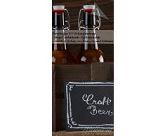 Wallario Selbstklebende Türtapete mit Schutzlaminat, Motiv: Biervarianten - Pils im Glas Flaschenbier Schild Craft Beer - Größe: 93 x 205 cm in Premium-Qualität: Abwischbar, brillante Farben, rückstandsfrei zu entfernen