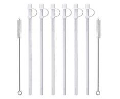 Flexible Strohhalme für Jumbo-Tassen, 38 cm, mit 2 Reinigungsbürsten für Strohhalme