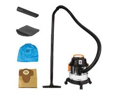 DELTAFOX Nass-Trockensauger Industriestaubsauger - 1250 Watt - 15 l rostfreier Edelstahltank - Saugen und Blasen - integrierte Kabelaufwicklung - 2,5 m Kabel - 14 Kpa