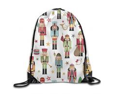 NA Nussknacker-Rucksack, bedruckt, mit Kordelzug, tragbar, für Camping, Wandern, Schwimmen, Einkaufen, Wandern, Reisen, Strand