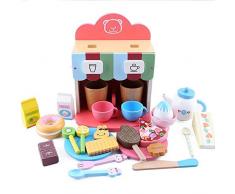 XIALIUXIA Hölzernes Kaffee-Set Zum Brauen Und Servieren/Ermutigt Einfallsreiches Spielen/Tolles Geschenk Für Mädchen Und Jungen Am Besten Für 3-, 4-, 5- Und 6-Jährige,B