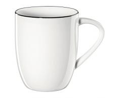 ASA 1913113 Henkelbecher - Kaffeebecher - Teebecher - Ligne - Fine Bone China Porzellan - Ligne Noire Ø 8,5 cm Höhe 9 cm 0,35l