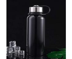 WENSISTAR Vakuum Flasche Sportflasche ，Großraumtopf, Edelstahlbecher, Outdoor-Sportbecher @ Black_600ml，Isolierflasche aus Edelstahl