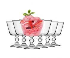 Krosno Eisbecher Eisschale Eisgläser Eiskaffe | Fruchtgeleeschale | Set von 6 | 380 ML | Krista Kollektion | Perfekt für Zuhause, Restaurants und Partys | Spülmaschinenfest