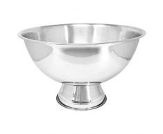 COM-FOUR® Großer Wein- und Sektkühler, hochwertiger Edelstahl-Flaschenkübel für Partys, Hochzeiten und Büffets, Champagner-Schale in Gastroqualität (001 Stück - Ø40cm blank)
