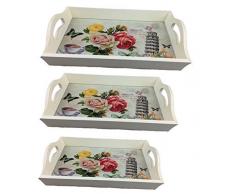 GMMH HOLZTABLETT PISA 3 er Set LN47-4 SERVIERTABLETT BETTTABLETT TABLETT Holz SERVIERPLATTE