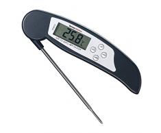 Bonsenkitchen Faltbares Digital Fleischthermometer, Instant Read Grillthermometer Kochthermometer Küchenthermometer Haushaltsthermometer zum Kochen von Lebensmittel, Braten und BBQ, Schwarz ST8731B