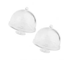 SM SunniMix 1/12 Puppenhaus Zubehör Miniatur Geschirr Acryl Kuchenglocke Käseglocke Tortenplatte mit Deckel - A- 2pcs