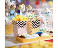 VIBIRIT 54 Stück Popcorn Boxes Candy Container, Popcorn Tüten Klein Candy Bar Zubehör Tüten Pappe für Snacks Partytüten Behälter für Party Geburtstag Hochzeit Geschenk