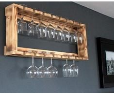 Dekorie Gläser Regal passend zum Wein Regal aus Holz braun geflammt