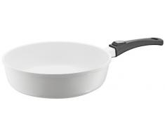 Berndes 032127 Vario Click Induction White Aluguss Schmorpfanne keramik mit abnehmbarem Griff 28 cm, 3,8 l