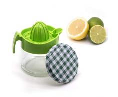 SYMPAA Zitronenpresse mit Glasbehälter 220 ml, hochwertige Zitruspresse inklusive praktischem Schraubverschluss zur nachhaltigen Aufbewahrung