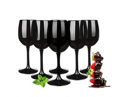 Weingläser Set 300ml im 6er-Pack Schwarze Rotweingläser Weißweingläser Weinkelch