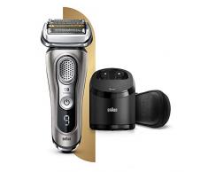 Braun Series 9cc Brauns Premium Elektrorasierer mit 4+1 Scherkopf, Präzisionstrimmer, Reinigungs- und Ladestation, Li-Ionen-Akku für 60 Minuten Laufzeit, AutoSense, SyncroSonicTM, Wet&Dry, grafit