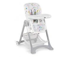 CAM Hochstuhl CAMPIONE | Baby-Stuhl mitwachsend & vielseitig verstellbar inkl. Tablett | Abwaschbares Kissen | Weiche Polsterung & verstellbarer Gurt | Kinder-Hochsitz - Made in Italy (Happy Animals)
