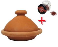 Marokkanische Tajine Marrakesch natur Ø 30 cm + 1g Safranfäden