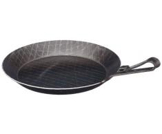 Turk 65328 Servierpfanne Schmiedeeisen mit gebogenem flachen Hakenstiel, 28 cm