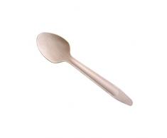 BIOZOYG Umweltfreundliche Einweg Löffel Holz I Holzbesteck Suppenlöffel Holzlöffel Einwegbesteck I biologisch abbaubar und kompostierbares Besteck I 100 x Einweglöffel 16,5cm