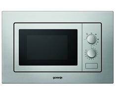 Gorenje BM 171 E2X Einbau-Mikrowelle mit Grill / 700 W / Garraum 17 L / Edelstahl / Timer / Auftaufunktion