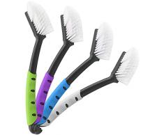 com-four® 4er Set Spülbürste, Tropfenform mit Aufhängehaken und Gummierung, ca. 29 x 6,5 x 6 cm (004 Stück - 29cm)