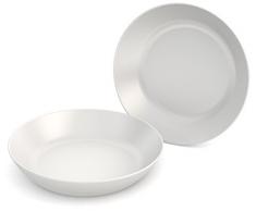 Ornamin Teller tief Ø 15 cm weiß 2er-Set Melamin (Modell 415) / Kunststoffteller, Servierschälchen, Müslischale