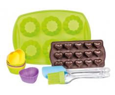VBS Set Muffin-Form, 6 Stück, Back-Form, Pralinenform, Pinsel, aus Silikon, backen