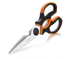 TURATA Küchenschere Schere Multifunktions Küchenschere aus Edelstahl mit Anti-Rutsch Griff und Hülle Mehrzweckschere für Kochen BBQ Camping