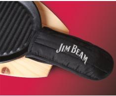 JIM BEAM Gusseiserne Bratpfanne mit Holzuntersetzer