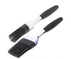 MoNiRo Backpinsel [2ER SET] Backpinsel Silikon Spülmaschinengeeignet - Grillpinsel für BBQ & Küchenpinsel - Silikonpinsel zum Backen - Pinsel Küche mit Silikon Borsten - Öl Pinsel für Pfanne