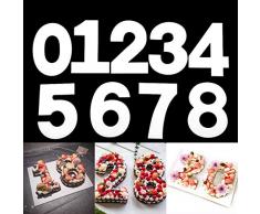 Rolin Roly 9 Stück 12 Inch Kuchenform 0-8 Zahlen Set, Cake Mold Number, Backform Zahlen for DIY Obst Kuchen Cakes Dekoration